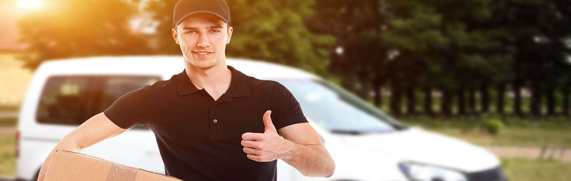 Smiling delivery man